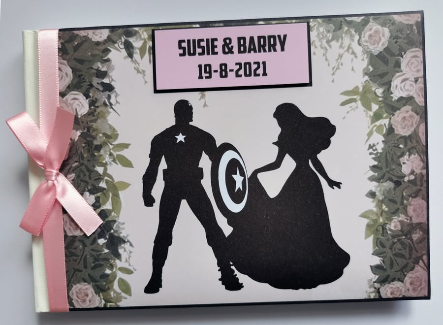 Captain America wedding guest book, superheroes wedding guest book