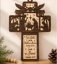 Nativity Cross Christmas Ornament Wooden Christian Decoration Isaiah 9:6 Ornamen
