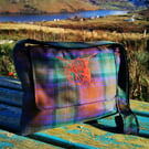 Isle of Skye tartan with embroidered highland cow 