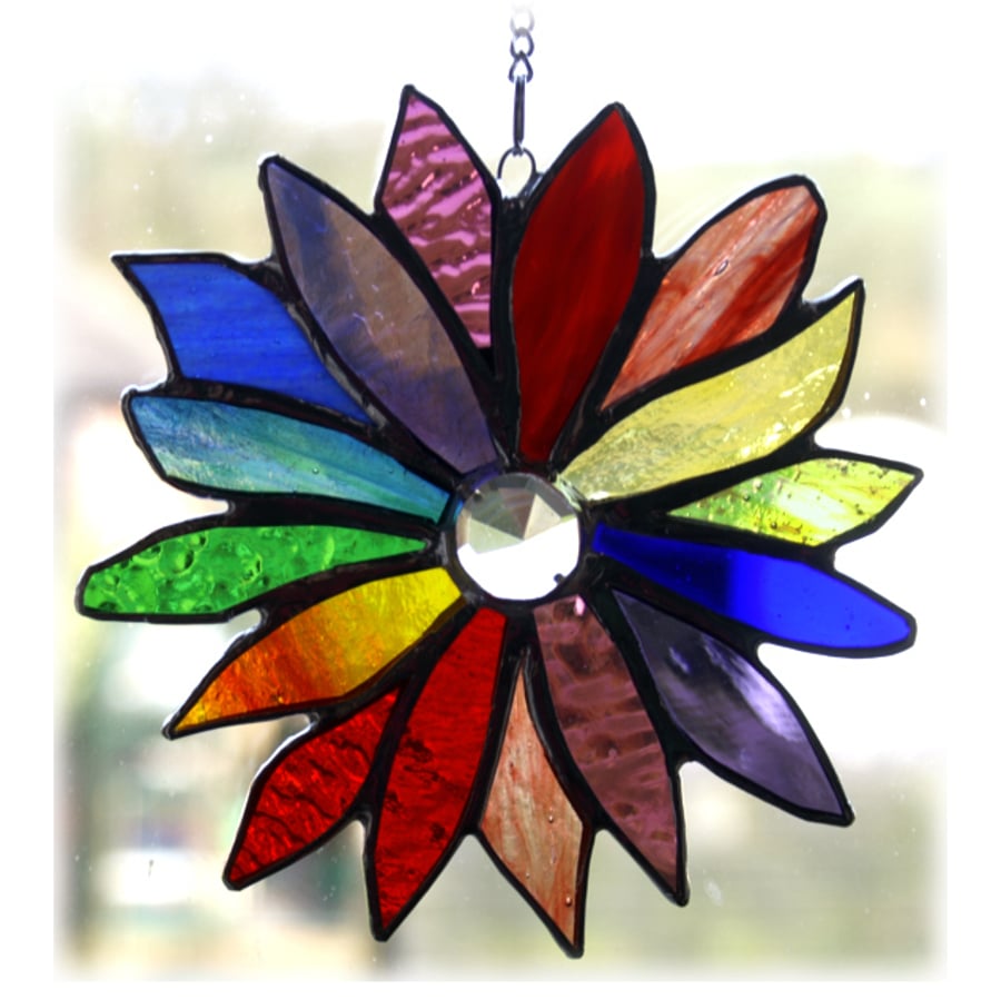 Rainbow Flower Suncatcher Stained Glass Mother's Day