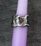 Silver Band Ring - Unique Textured Sterling Band Ring - Size N - Image 7