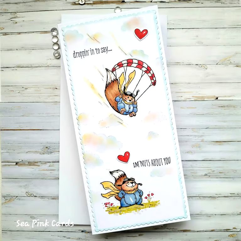 Squirrel Anniversary Card - handcrafted funny anniversary, birthday, valentine 