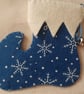 Handmade Elf Boot Hanging Navy and White