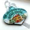 Custom New Home Pyrography Wooden Personalised Christmas Bauble