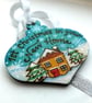First Christmas in your New Home Pyrography Wooden Personalised Tree Bauble - Image 1