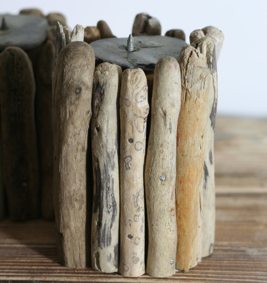 Driftwood Candle holder, Drift Wood tea light holder . Driftwood T light holder,