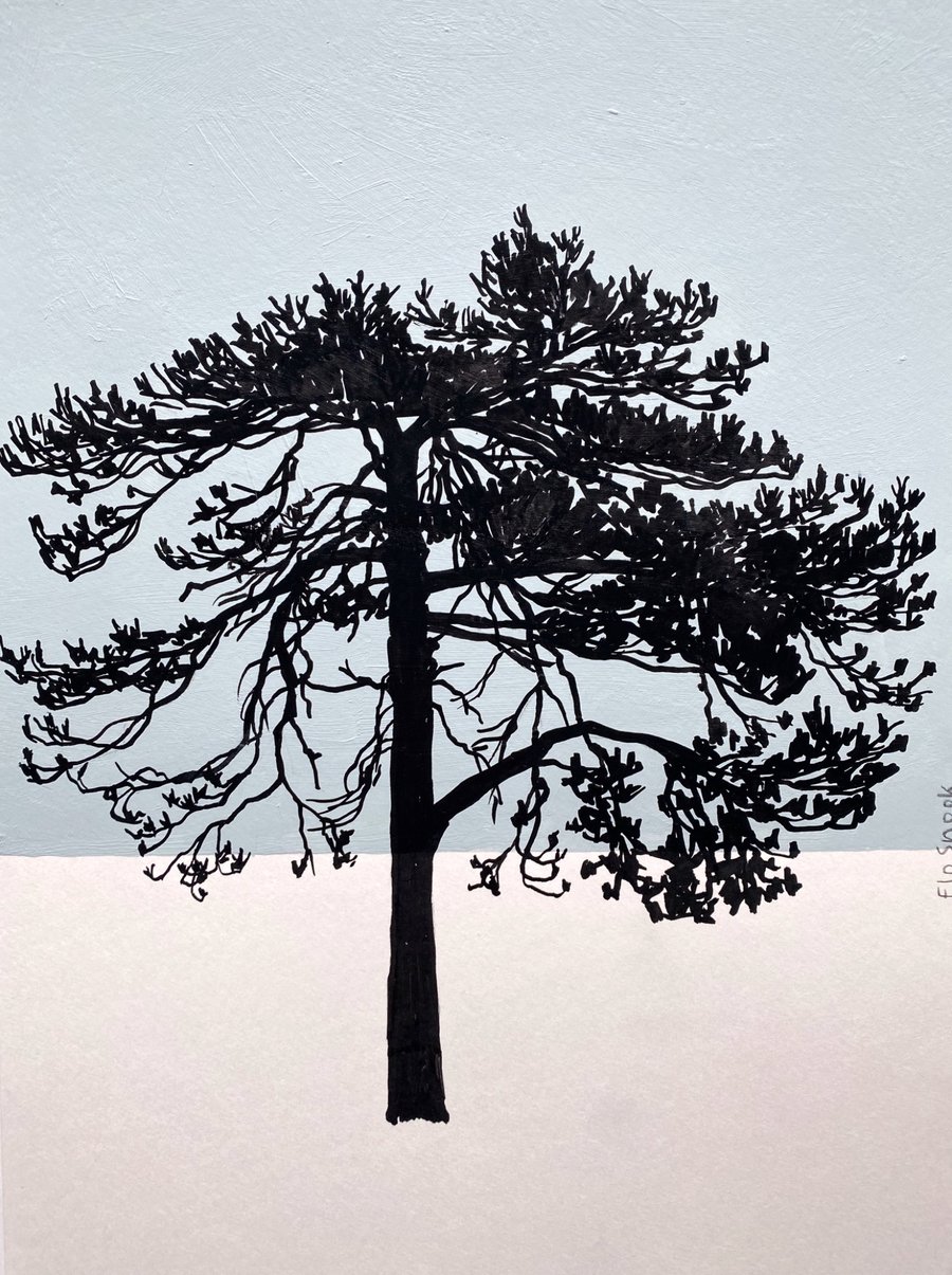 Ashdown Pine no.61, A4 size, original artwork, hand painted, blue