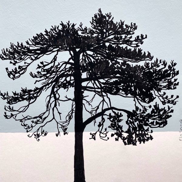 Ashdown Pine no.61, A4 size, original artwork, hand painted, blue