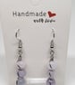 Grey Morganite Spiral Earrings Natural Stone Stainless Steel Handmade