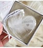 Daughter Memorial Feather Bauble, In Memory of Daughter, Heart Glass Christmas O - Image 1