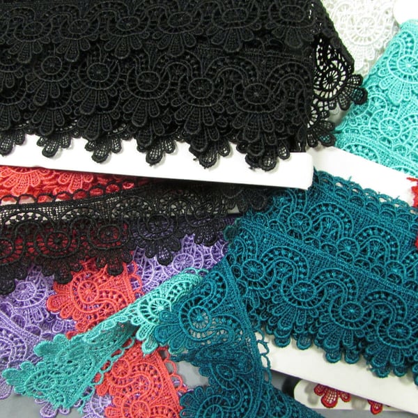 Venise Guipure 5cm Lace x 1 metre Many Colours SewingCostumeCorsetry