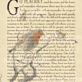 Desiderata artwork print A4 robin illustration wisdom 