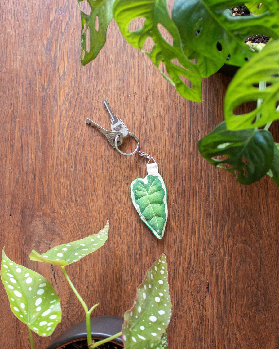 Alocasia Polly  Quilted Keyring