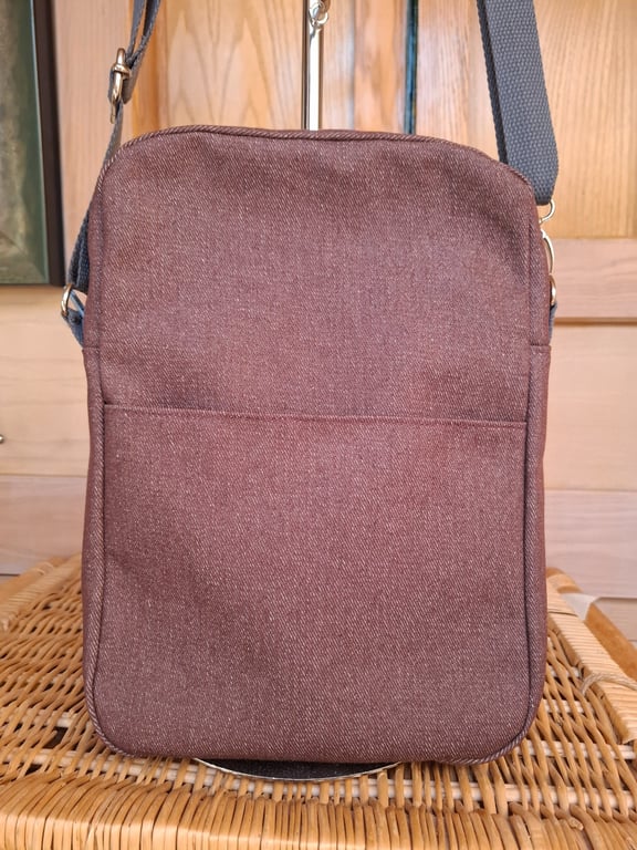 Plum denim boxy bag