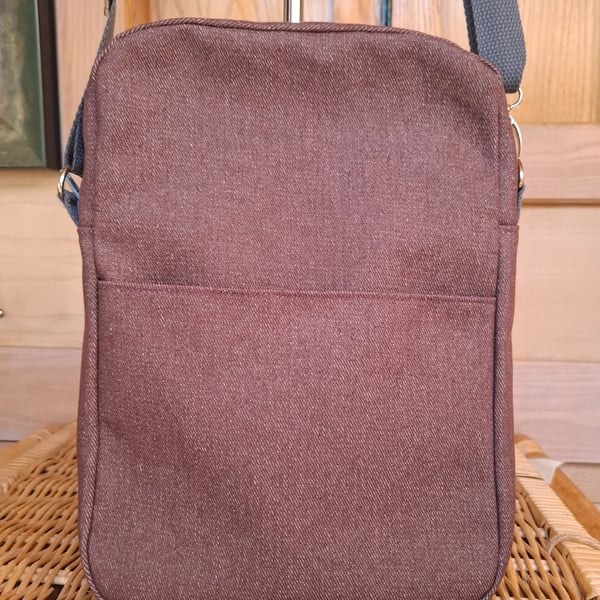 Plum denim boxy bag