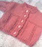 Children's Round Neck Cardigan with Ribbed Bottom and Sleeves, Knitted Cardigan