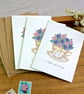 Set of 3 Violets Teacup MIni Notecards  - Image 2