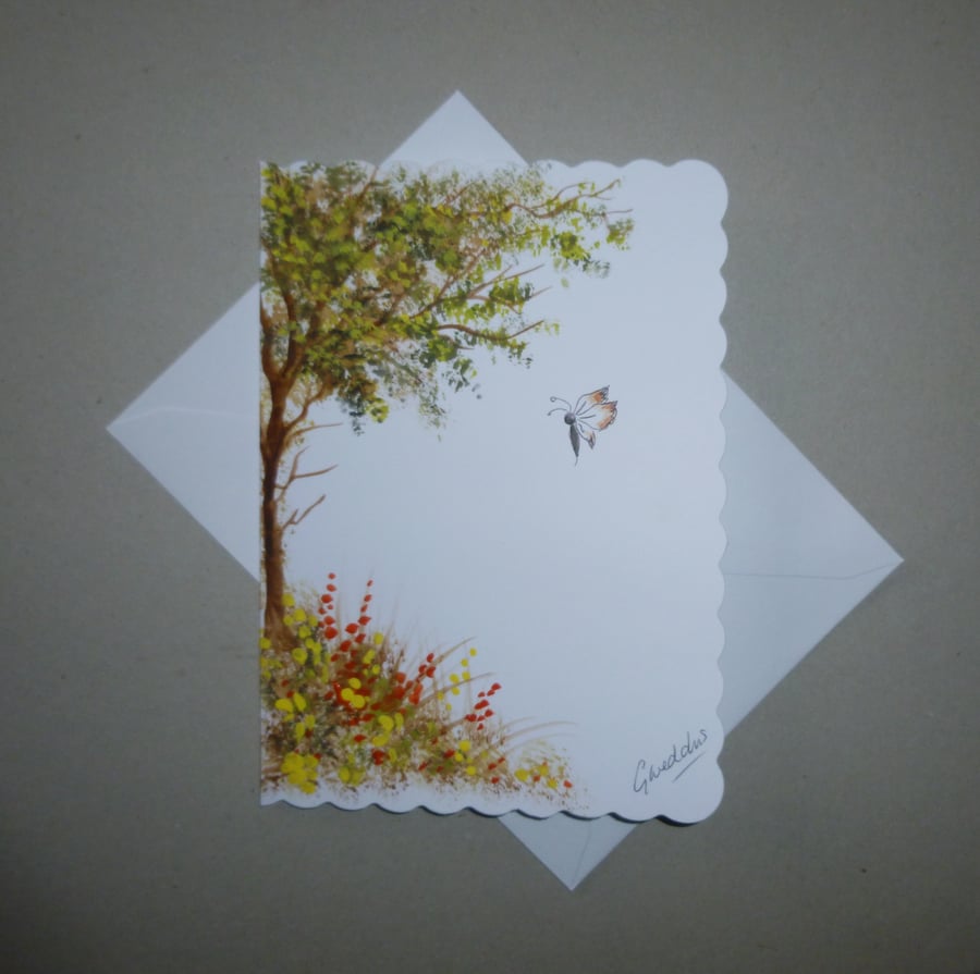 original art hand painted greetings card ( ref FA 33 F3 )