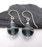 grey sphere lampwork glass earrings - Image 2