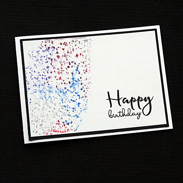 Happy Birthday Splots - Handcrafed Birthday Card - dr19-0029