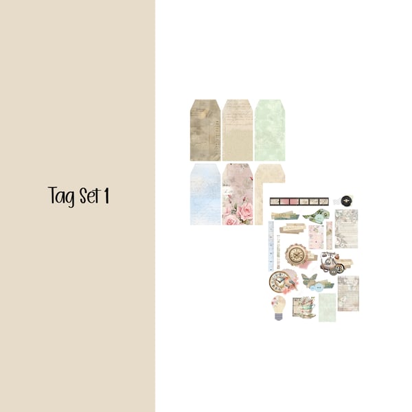 Tag set 1 Scrapbooking, Ephemera, Journal, Digital Download 
