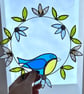 Stained Glass Blue Tit Spring Suncatcher - Handmade Window Decoration - Image 6