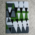 Mid Century Abstract A5 Blank Notebook - Dazzle 'Field'