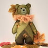 Teddy bear, crazy patchwork bear, woodland hanging bear decoration