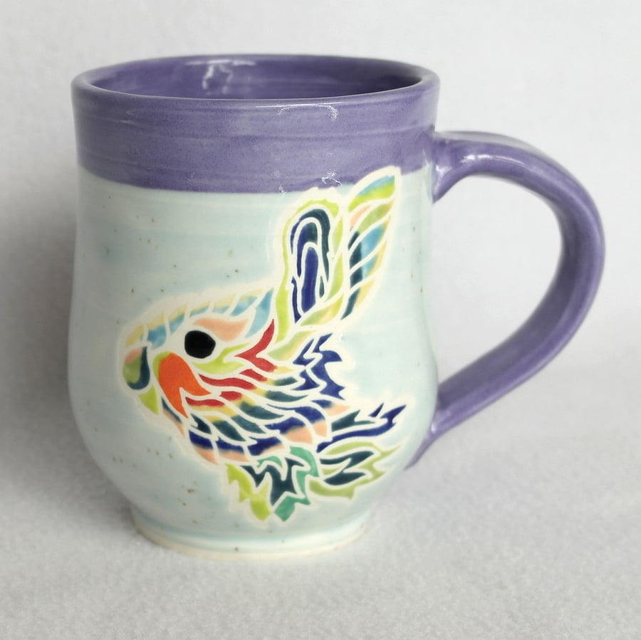 19-135 Handmade Ceramic Stoneware Rabbit Mug 