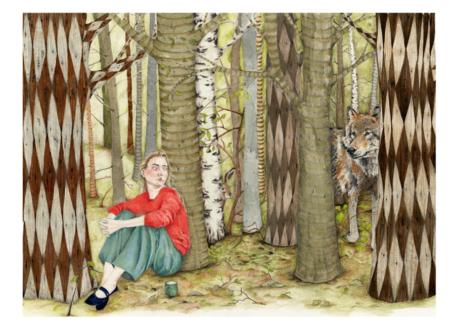 Wolf Wood A4 8"x11" Giclee print