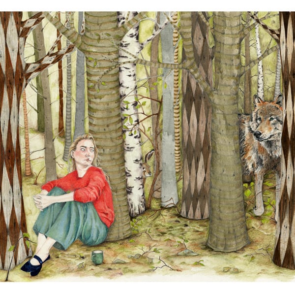 Wolf Wood A4 8"x11" Giclee print