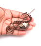 Handmade Abalone Shell Antique Copper wire Shawl Pin, Cardigan Brooch - Image 4