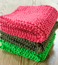 3 Reusable Cotton Cloths. Dishcloth. Facecloths. Cleaning Cloth. Flannel.  - Image 1