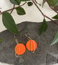 Orange polymer clay and brass earrings  - Image 1