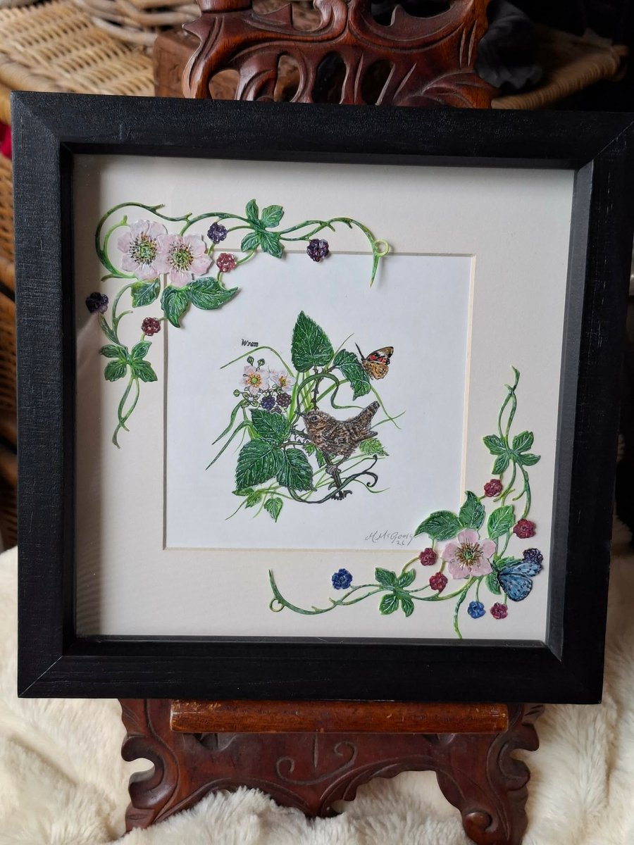 Original Mixed Media And Water Colour Picture Shown Framed