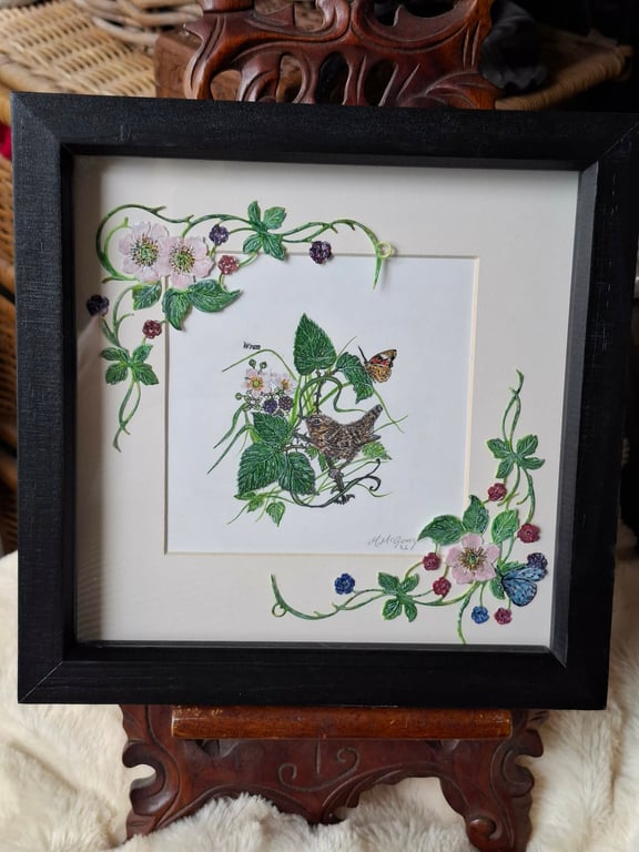Original Mixed Media And Water Colour Picture Framed
