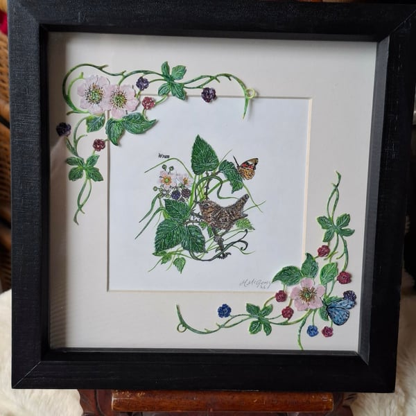 Original Mixed Media And Water Colour Picture Shown Framed