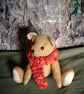Ted, a collectable jointed bear, an Autumnal silk leaf.  - Image 5
