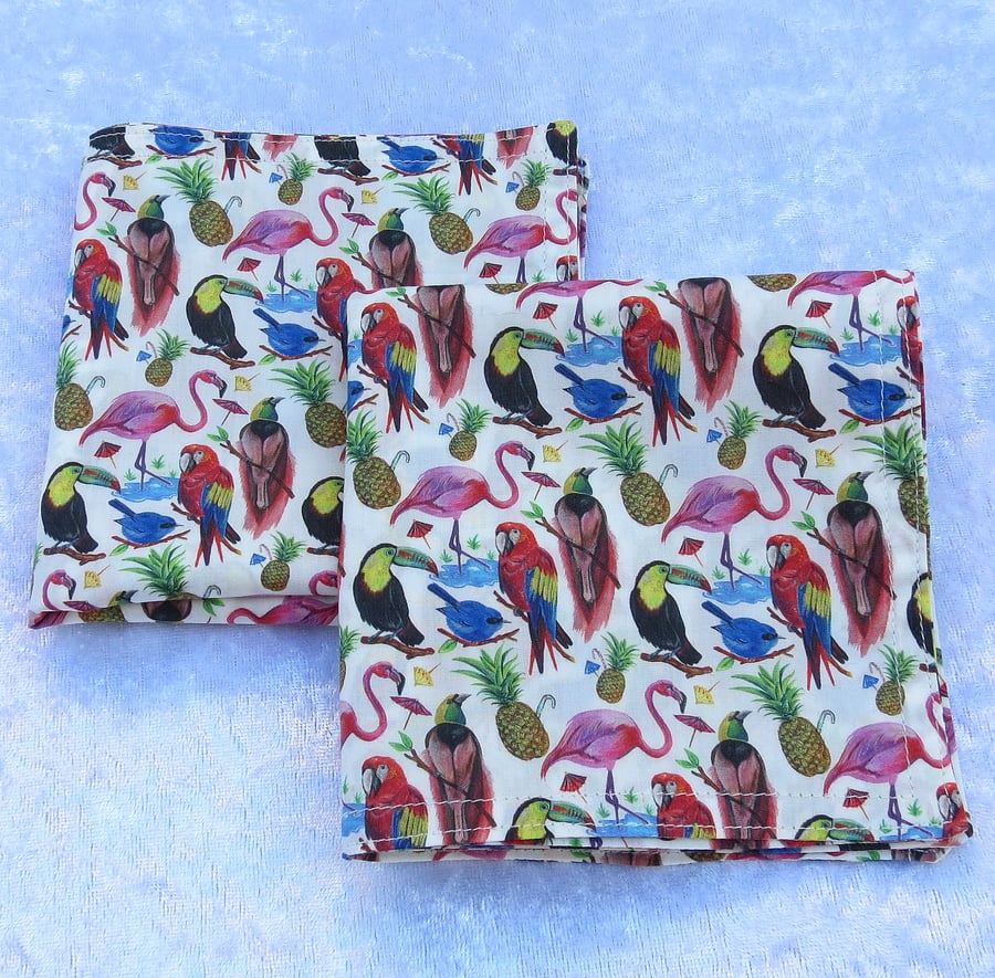 Liberty Lawn napkins, reversible napkins, set of two, double sided napkins