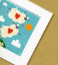 I got Ewe, illustration of two sheep, original Giclee print - Image 5
