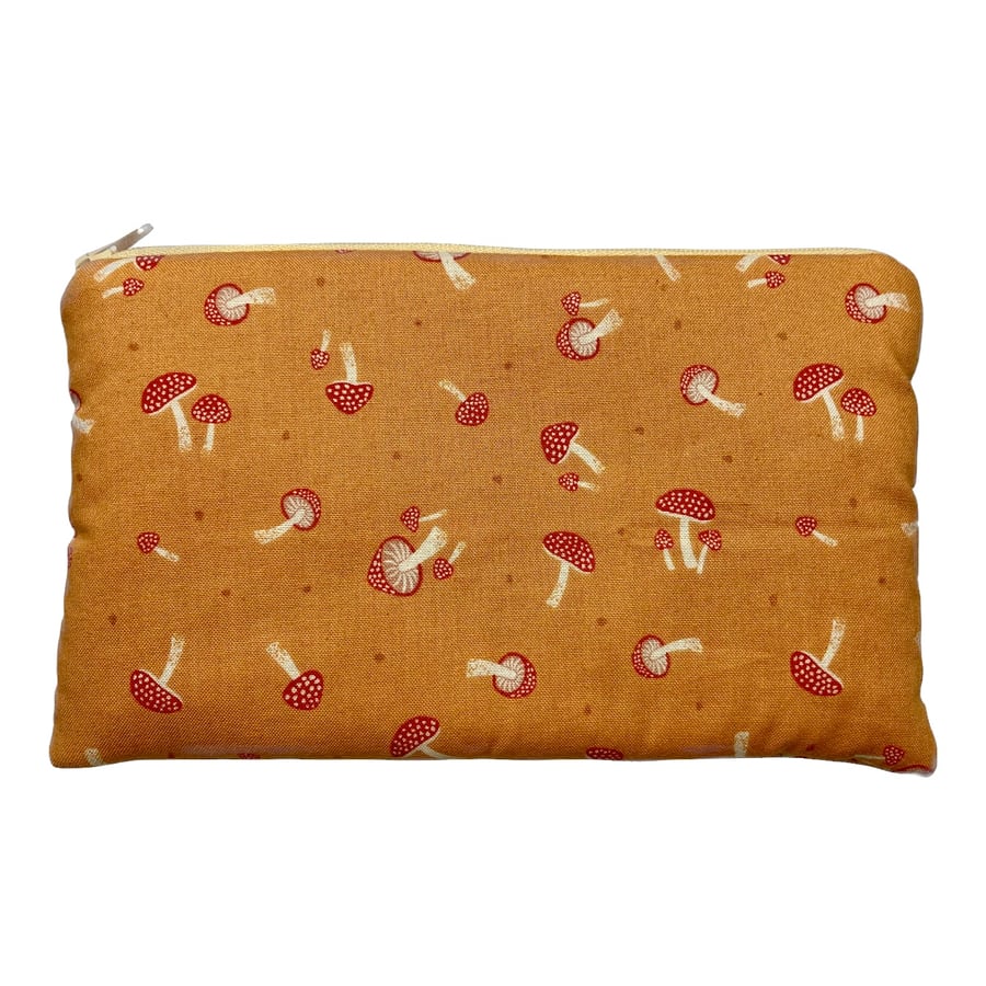 Mushroom Notions Pouch Pencil Case (Light Rust)