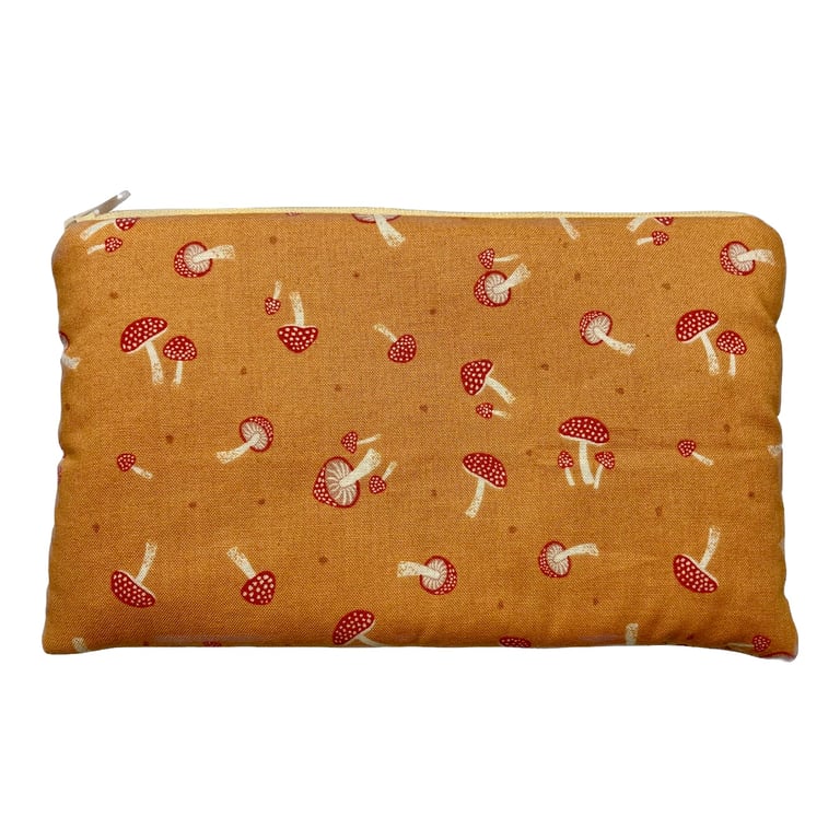 Mushroom Notions Pouch Pencil Case (Light Rust)