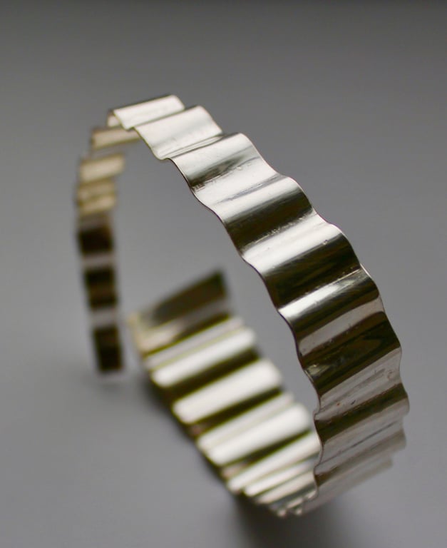 Corrugated Silver Bracelet
