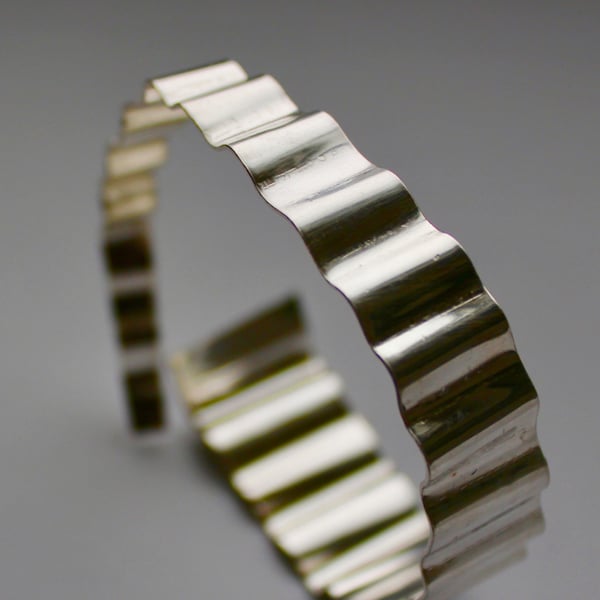 Corrugated Silver Bracelet