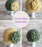 Handmade Crochet Baby Beanie with Flower, Optional Colour Choices and Sizes - Image 1