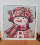 New for 2026 Advent Calendar Style Christmas Card - Patchwork Snowman - Image 1