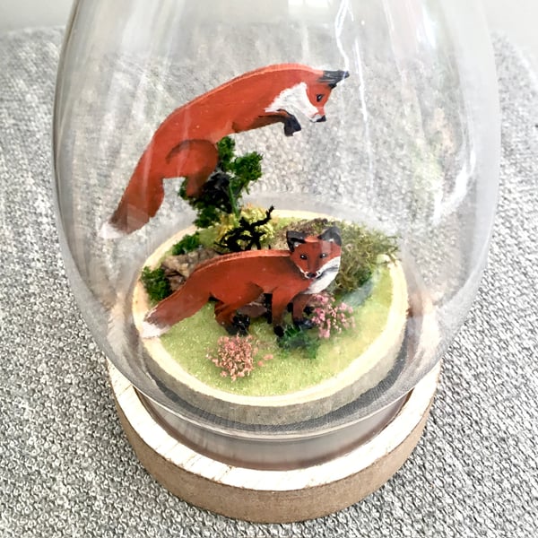 Fox diorama bell jar