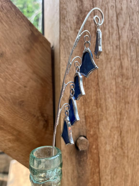 Bluebell stained glass wild flower stem