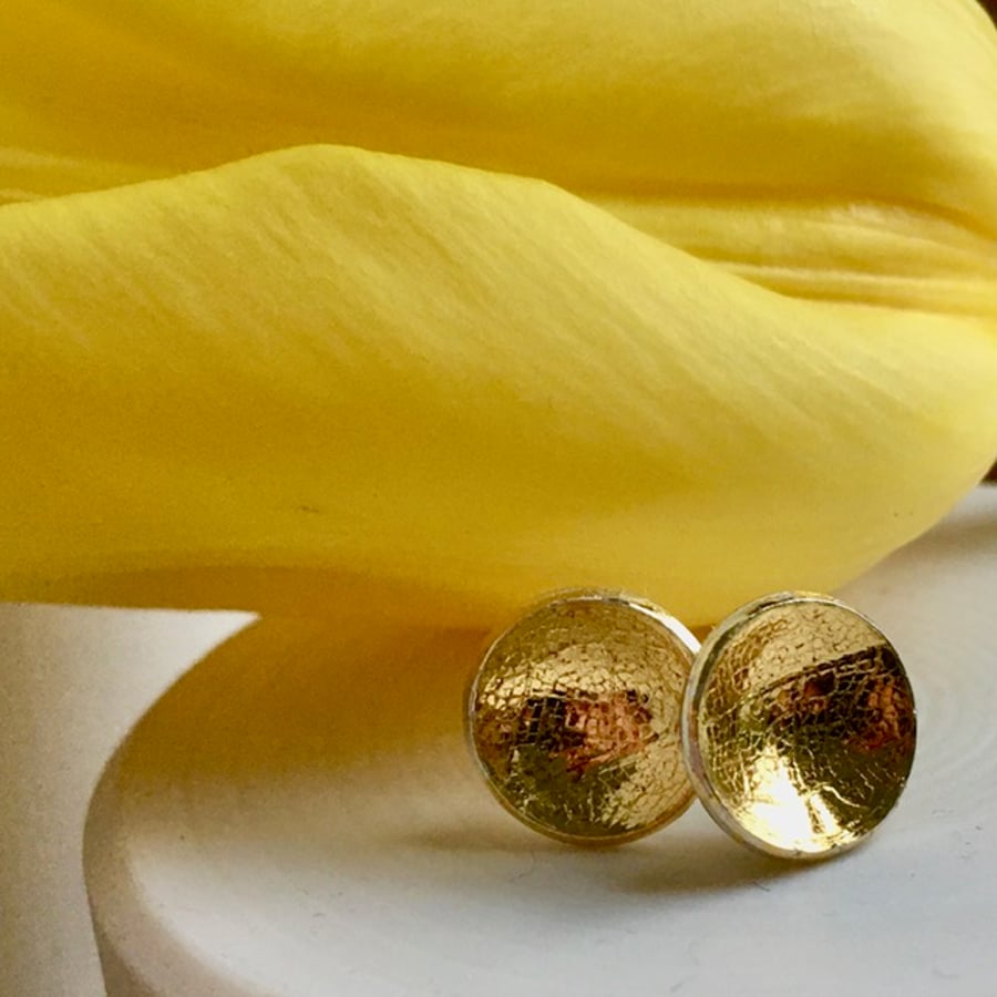 'tulip' ecosilver domes with 23.5c gold keum boo