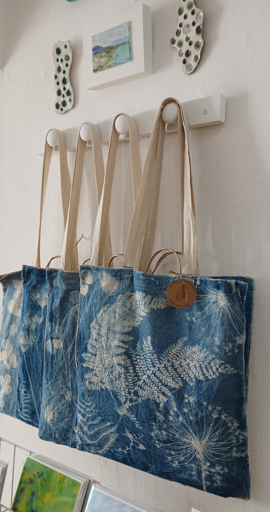 Hand Printed Cyanotype Tote Bag (Fern & Alium)